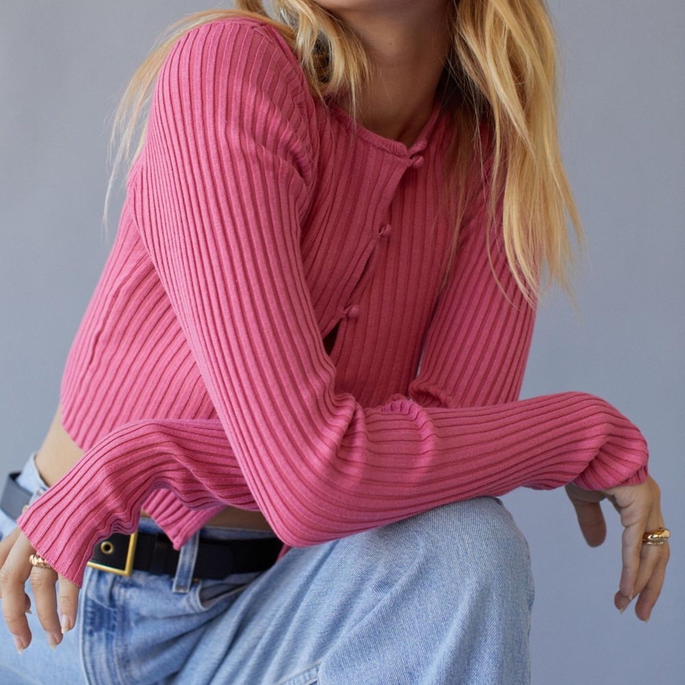 UO Peyton Fitted Cropped Cardigan